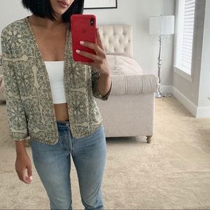 Forever 21 sequin pattern cropped blazer